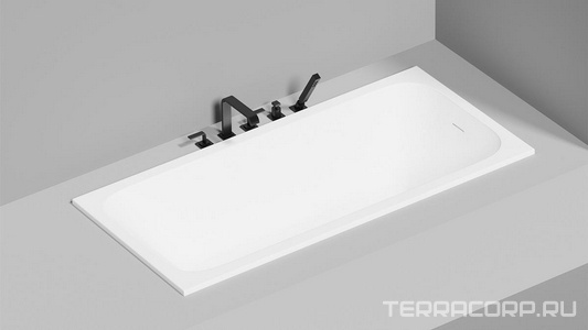 Ванна 1700х800хh600мм, встраив., литой камень S-Sensee глянец цв.белый, д/к Up&Down в цвет ванны, интегрир.слив-перелив, ножки в компл,  ZZ Salini Orlanda Kit 102116G