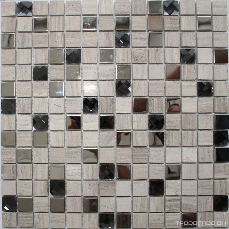 Мозаика Мастера Керамики Glass & Stone Мозаика P20 (чип 20x20) 30х30 Серый, фото 3