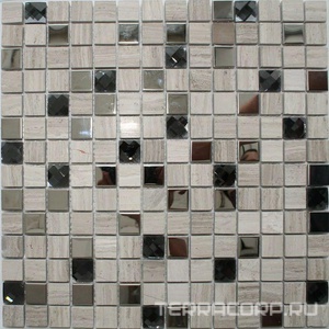 Мозаика Мастера Керамики Glass & Stone Мозаика P20  (чип 20x20) 30х30 Серый 