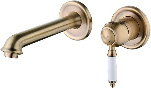 Встраиваемый смеситель для раковины, длина излива 18 см, бронза ZZ Lemark Villa LM4826B