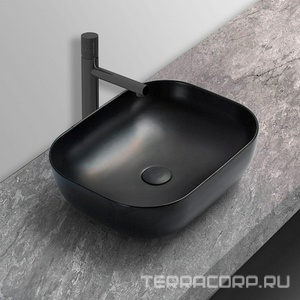 Раковина накладная 500х400х140 мм, без отверстия для смесителя, без перелива, (цв.черный матовый, Vincea ZZ Vincea Раковины VBS-101MB