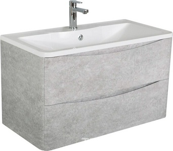 База под раковину подвесная с двумя выкатными ящиками, 800x455x525мм, без раковины, (цв.Cemento Verona Grigio), Acqua ZZ BelBagno ACQUA ACQUA-800-2C-SO-CVG