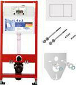 Комплект для установки подвесного унитаза,(застенный модуль,крепёж,прокладка звукоизол.,панель 2-го смыва TECEnow пластик цв.БЕЛЫЙ глян), 2.0 Tece TECEbase 9400413