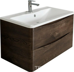 База под раковину подвесная с двумя выкатными ящиками, 800x455x525мм, без раковины, (цв.Rovere Nature Grigio), Acqua ZZ BelBagno ACQUA ACQUA-800-2C-SO-RNG