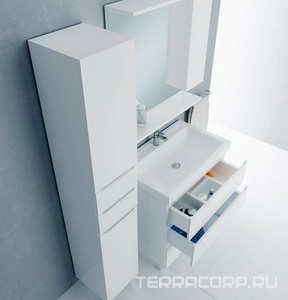 Пенал напольный Кода 35, 35*200 см, 2 дверцы, 2 выдвежный ящика, цвет белый, ZZ 1Marka Grunge loft у57595