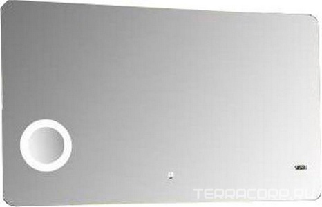 Зеркало  с подсветкой 1200*700, со встр.косметическим зеркалом и часами, сенсорное ZZ Gair Voll Voll 120*70