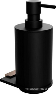 Дозатор для жидкого мыла, настенный. (цв.черный матовый / розовое золото глянец),  ZZ Bemeta Galla 108109010