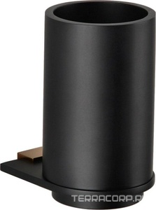 Стакан для зубных щеток, настенный, (цв.черный матовый / розовое золото глянец ),  ZZ Bemeta Galla 108110010