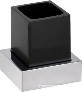Стакан для зубных щеток, подвесной, (цв.черный/хром),  ZZ Bemeta Gamma 145411012