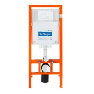 Комплект: унитаз подвесной безободковый, сиденье с микролифтом, инсталляция для подв.унитаза, крепёж, клавиша смыва цв.белый,  ZZ BelBagno Sfera-R BB046CHR/BB2111SC/BB002-80/BB014-SR-BIANCO