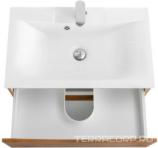 База под раковину подвесная с двумя выкатными ящиками, 650х450х500мм, (цв.Rovere Nature),  ZZ BelBagno Marino MARINO-650-2C-SO-RN-P