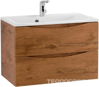 База под раковину подвесная с двумя выкатными ящиками, 650х450х500мм, (цв.Rovere Nature),  ZZ BelBagno Marino MARINO-650-2C-SO-RN-P