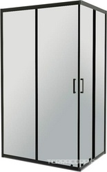 Душевой уголок 1200х900хh1950мм, прямоуг., правый/левый, (стекло прозрачн.5мм, фурн.цв.черный матовый), Uno-195 ZZ