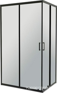 Душевой уголок 1200х900хh1950мм, прямоуг., правый/левый, (стекло прозрачн.5мм, фурн.цв.черный матовый),  ZZ BelBagno Uno-195 UNO-195-AH-2-120/90-C-NERO