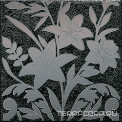 Декор Барберино 3 чёрный глянцевый 20x20