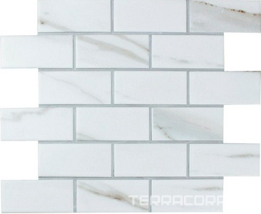 Мозаика Bonaparte Мозаика керамогранитная Brick Calacatta Gold (45x95x6) 28,75x29,2 Комбинированный 