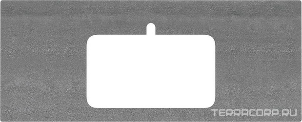 Столешница из керамогранита Про Дабл 120, с вырезом под раковину, серая (спец. изделие декоративное) ZZ