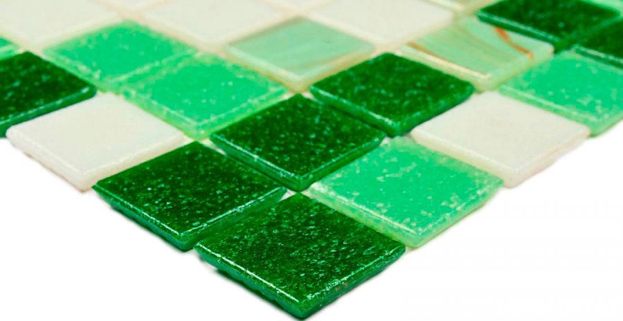 Мозаика Bonaparte Мозаика стеклянная Grass (20x20x4) 32,7x32,7 Комбинированный, фото 4