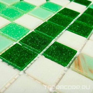 Мозаика Bonaparte Мозаика стеклянная Grass  (20x20x4) 32,7x32,7 Комбинированный 