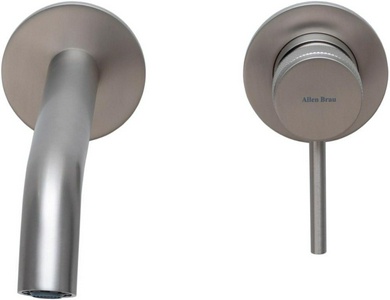 Смеситель для раковины, встраиваемый в стену, излив 195мм, встраив.часть в компл., (цв.браш.никель),  Allen Brau Priority 5.31030-BN