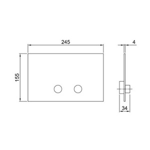 Кнопка двойного смыва, для инсталляции д/унитаза сочетается с GEBERIT SIGMA8, SIGMA12, (цв. блестящая натуральная сталь),  ZZ Fantini Nostromo 91 38 8402