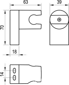 Держатель для душевой насадки Ravak X07P639, поворотный 611.20, цв. черный матовый, ZZ Ravak Универсал X07P639