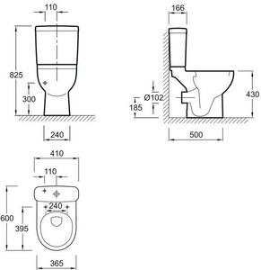 Бачок для унитаза 18557W/4956CK-0, смыв 3/6 л. нижний подвод воды Jacob Delafon Odeon Up E4740-00
