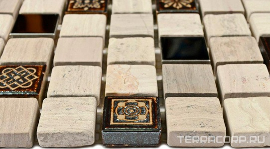 Мозаика Bonaparte Мозаика из натурального камня Milan-2  (20x20x7) 30,5x30,5 Комбинированный 