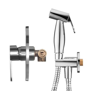 Комплект гигиенического душа: смеситель с внешней и встраив.частью, лейка, шланг 1,2м, кронштейн с подводом воды 1/2, (цв.хром), Platta ZZ Swedbe platta 5525