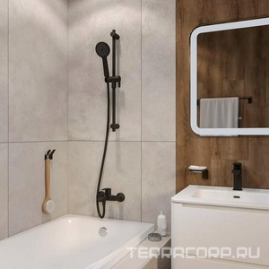 Душевая стойка 70см, с держателем душа, цв.черный матовый Iddis ray RAY70B0i17