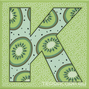 Керамическая плитка Kerama Marazzi Сад-огород Декор  Киви матовый 20x20 Комбинированный 