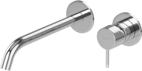 Смеситель для раковины, встраиваемый в стену, излив 230мм, (цв.хром),  ZZ Cezares Leaf LEAF-BLI2-L-01-W0