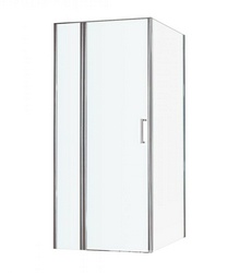 Душевое ограждение 100х100 см, распашная дверь, профиль хром, стекло прозрачное, без поддона XX