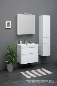 Раковина-столешница 60 см (без тумбы не продается), цв белый Aquanet Бруклин 198206