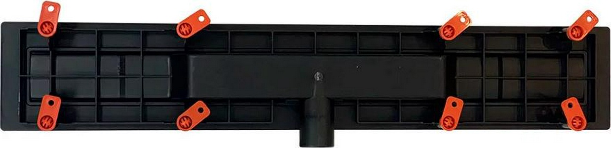 Водоотводящий желоб 650 мм MCH, боковой выпуск, комбинированный затвор, сливом D 40, с решеткой под плитку, цв. черный, ZZ Veconi Универсал V650KB