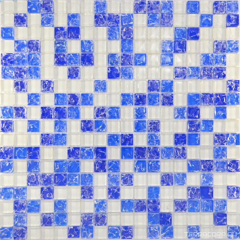Мозаика Мастера Керамики Glass Мозаика 450 микс синий-голубой-белый ZZ30x30 Комбинированный, фото 3