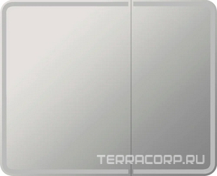 Зеркало-шкаф Ольборг МВК080 100 с подсветкой, навесное, белое, большое, в стиле лофт, с розеткой, ZZ