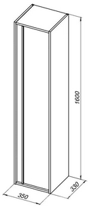 Пенал  35 см, цвет дуб Веллингтон ZZ Aquanet Lino 253914