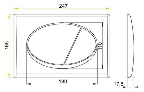 Клавиша двойного смыва M71 для инсталляции арт.A101/1200, цвет хром AlcaPlast Универсал M71