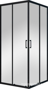 Душевой уголок 900x900хh1900мм, квадратн., раздвижные двери, (стекло прозрачное 6мм, фурн.цв.черный),  ZZ Vincea Alpha VSS-3AL900CLB