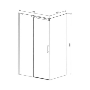Душевой уголок 1200х900хh2000мм, прямоуг., правый/левый, (стекло прозрачное 8мм Easy Clean, фурн.цв.черный мат.),  Vincea Dice VSR-4D9012CLB