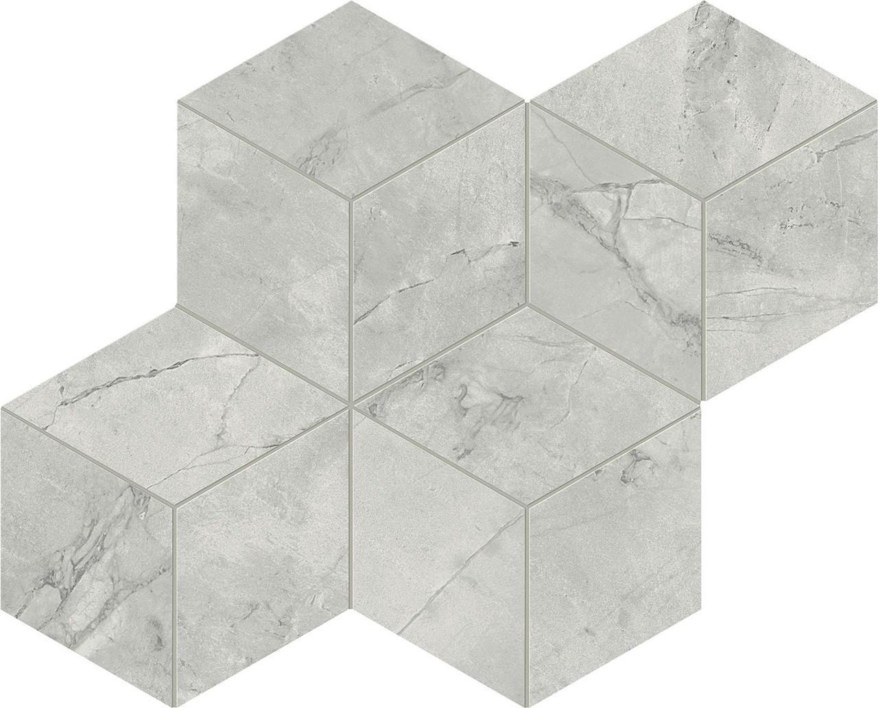 Мозаика Atlas Concorde Italy Marvel X Marvel Grey Cloud Mosaico Esagono Silk 30x35 Серый, фото 3