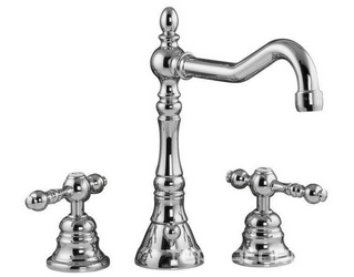 Смеситель для раковины на 3 отв. с д/к, вращающийся излив (цв.хром) Epoque ZZ