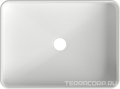 Раковина накладная на столешницу, прямоуг, 500x370хh135мм, без отв.д/смесит., без перелива, (цв.белый глянец),  ZZ Aqueduto Espiral ESP0410