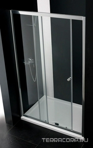 Дверь в нишу 1300хh1950мм, сдвижная с неподв. сегментом, левая/правая (вход 633мм), (стекло прозр. 6мм, фурнит. цв.хром),  ZZ Cezares Anima ANIMA-W-BF-1-130-C-Cr