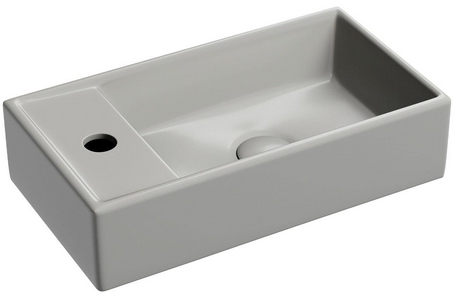 Раковина  41х22 см,отверстия под смеситель слева, БЕЗ донного клапана, цв. серый ZZ Ceramica Nova Element CN6051RMH