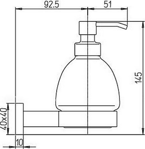 Дозатор для жидкого мыла, настенный, (цв.хром / стекло мат.),  ZZ Paini Dax 84CR031BI