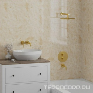 Душевой гарнитур, кругл., кронштейн совмещ.со шланговым соед., лейка д/д ручн., шланг д/д, (цв. брашированное золото PVD), Paini ZZ Paini Универсал 53PJ440TTP4