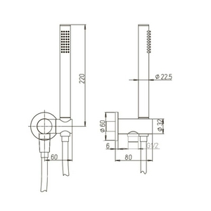 Душевой гарнитур, кругл., кронштейн совмещ.со шланговым соед., лейка д/д ручн., шланг д/д, (цв. брашированное золото PVD), Paini ZZ Paini Универсал 53PJ440TTP4
