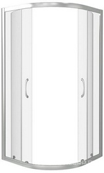 Душевое ограждение "Latte" R-90, полукруглое 90*90, стекло Грейп., БЕЗ поддона, профиль хром XX